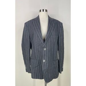 Paul Frederick Grey Striped Blazer
